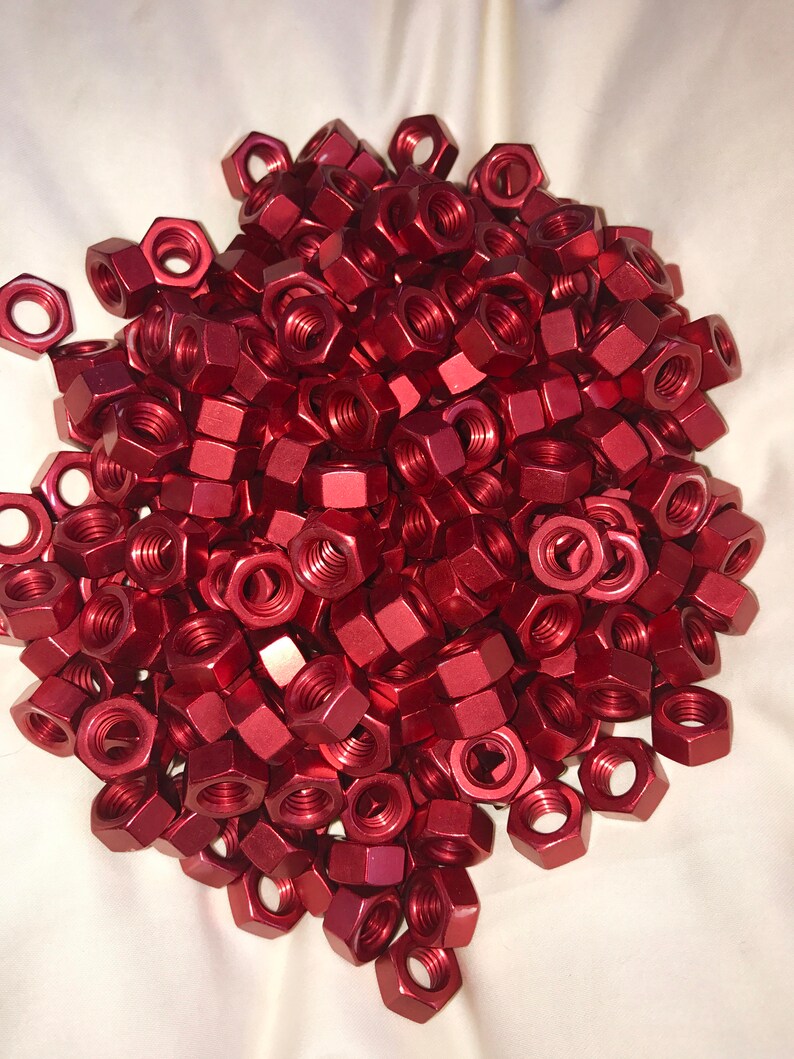 Red Anodized Colored Aluminum Hex Nut 5/1618 Etsy