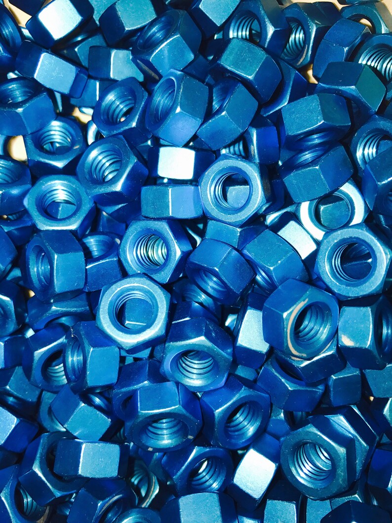Blue Anodized Colored Aluminum Hex Nut 5/1618 Etsy