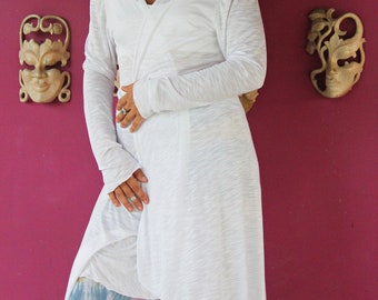 Lightweight open front CARDIGAN, cotton slub summer fall cover up, 7 colors available