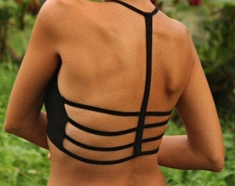 BUY 2 GET 1 FREE strappy Back bralette, stretchy cage top/bra, 15 colors available