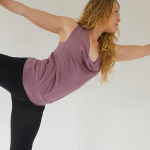 Back TWIST yoga tank, COWL NECK halter top