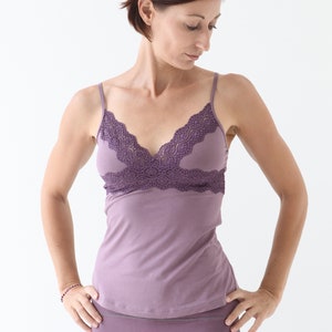 LACE CAMISOLE, sexy summer top, deep v neck stretchy camisole
