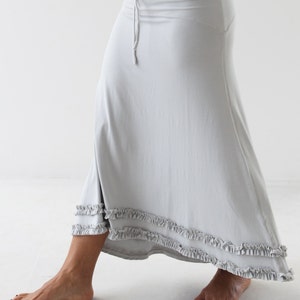 STYLISH  feminine SKIRT with drawstring - stretchy long flowy skirt