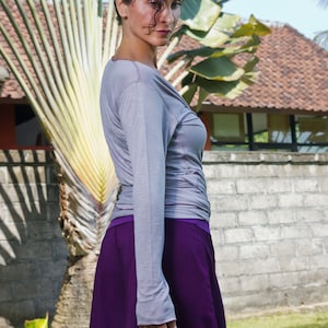 WRAP TOP for women, ties around top with long sleeves, ballet wrap inspired image 3