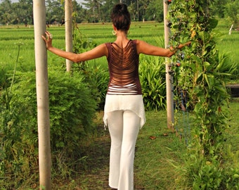 Flared Pants with Lace Skirt: Tribal Fusion Belly Dance Flowy Pants