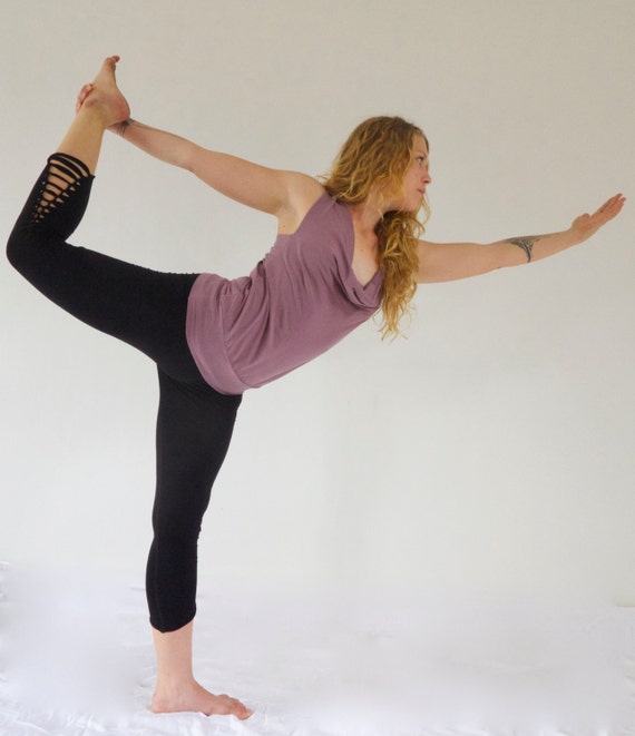Braided CAPRI LEGGINGS yoga Pilates Workout Capri Pants 