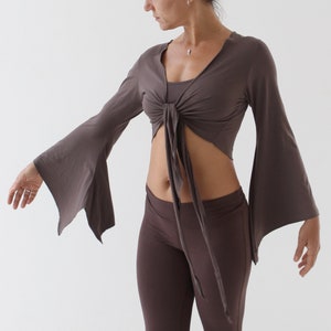 TIE FRONT BOLERO, bell sleeves shrug