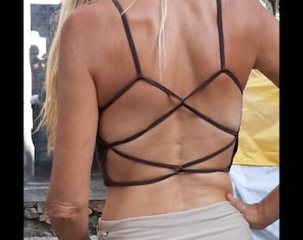 Back CRISS CROSS crop top, backless camisole bra