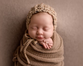 Gender Neutral Crochet Baby Bonnets: Soft Acrylic Yarn, Newborn to Toddler