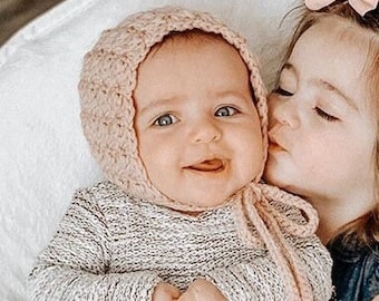 Gorro rosa empolvado para bebé, gorro para niña, gorro de crochet para bebé, conjunto para niña recién nacida, accesorio para fotos de bebé, regalo para baby shower, ropa para niña pequeña