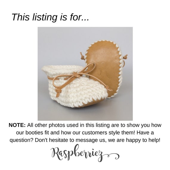 Gender Neutral Cream Summer Baby Shoes Crochet Baby Booties Beige Leather Baby Moccs Spring Coming Home Outfit Unisex Handmade Baby Gift