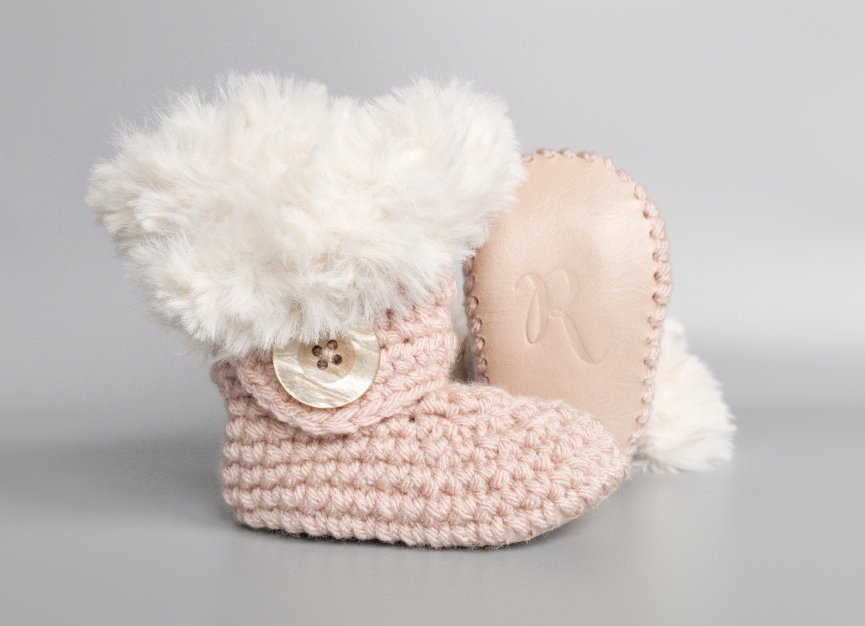 faux fur baby booties
