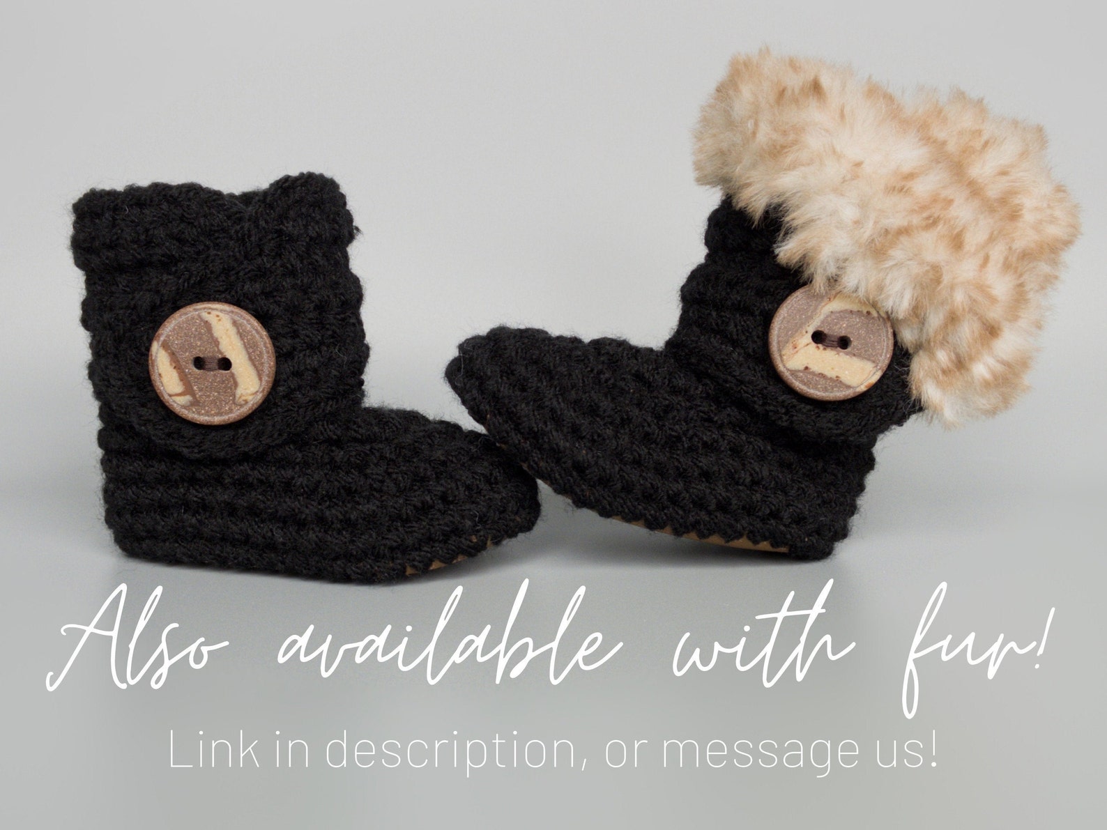 Black Baby Booties Knit Baby Shoes Black Infant Boots Ebony Etsy
