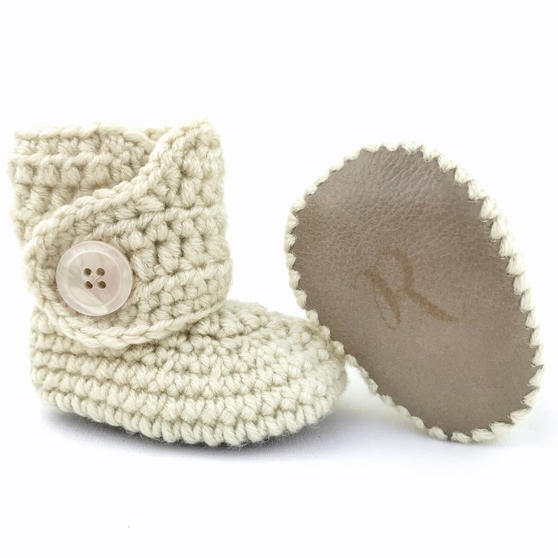 ivory baby booties