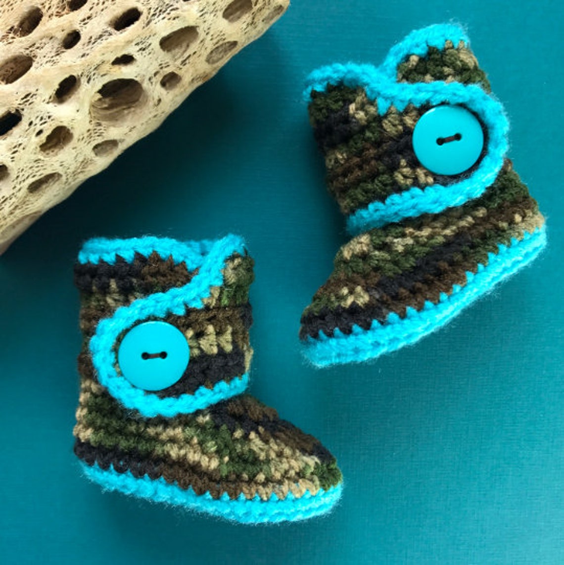 Baby Hunting Clothes Camouflage Infant Boots Bright Blue Etsy