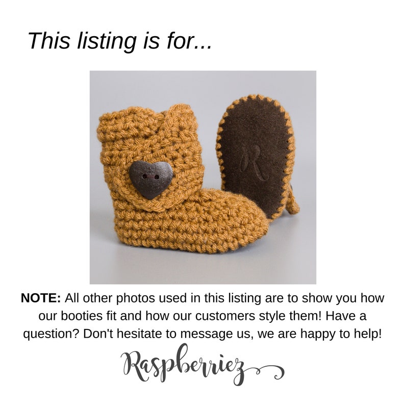 Neutral Fall Baby Shoes, Ginger Infant Booties, Unisex Crochet Baby Booties, New Baby Present, Fall Baby Girl Outfit, Soft Sole Baby Boots image 10