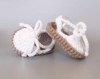 White and Colorful Polka Dot Summer Baby Shoes, Crochet Baby Girl Espadrilles, Spring Coming Home Outfit in 0-3M to 6-12M, Baby Girl Gift