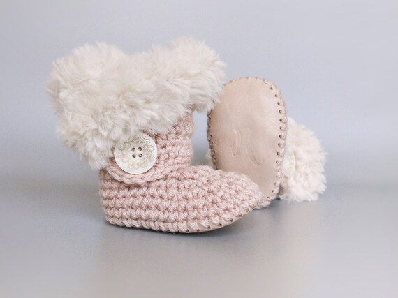 blush pink baby shoes