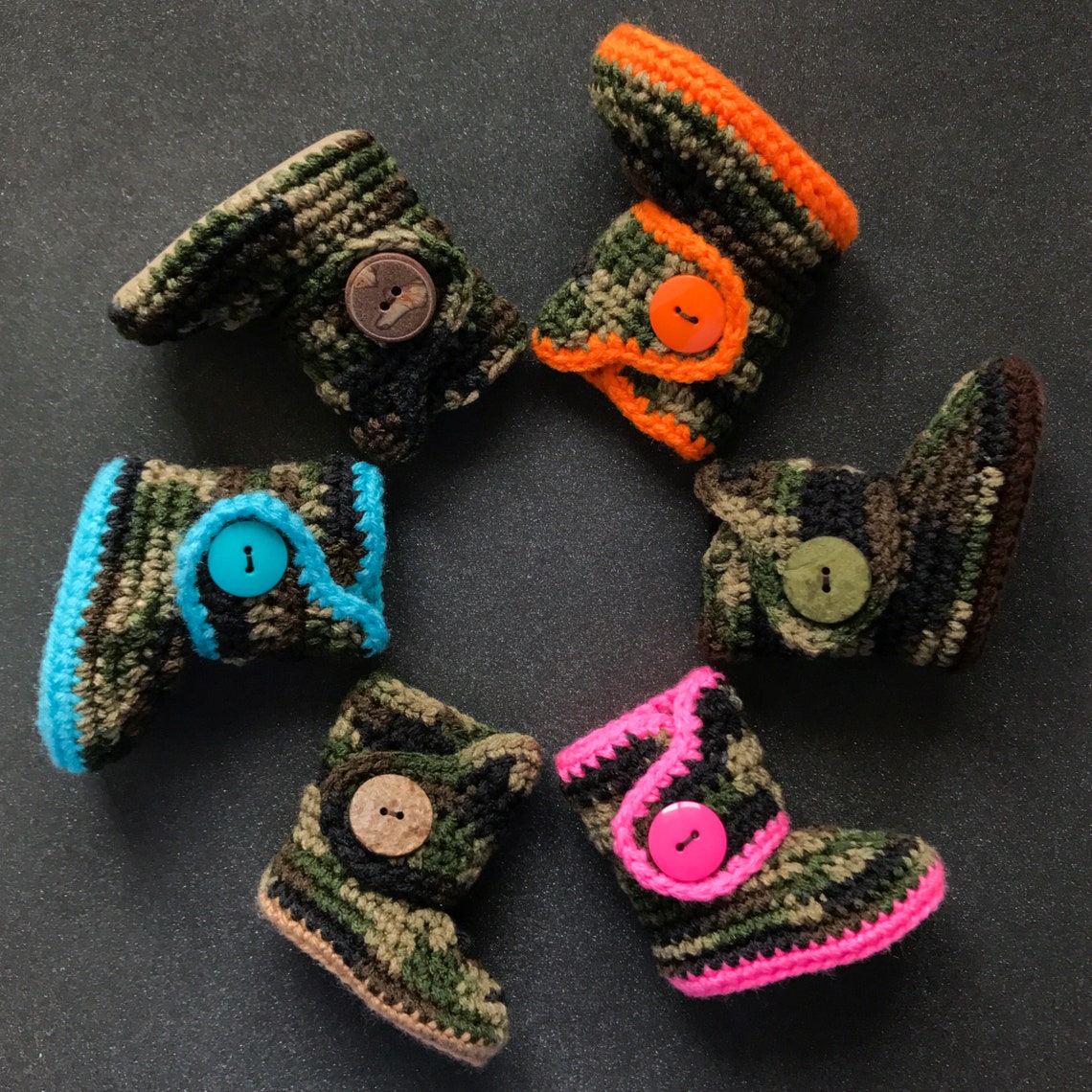 Infant Cowgirl Boots Hot Pink Newborn Booties Camouflage Etsy