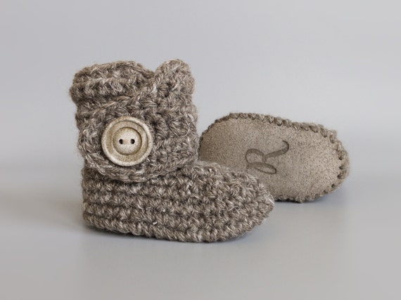 Infant Crib Shoes, Gender Neutral Coming Home Outfit, Soft Knit Baby Clothes, Leather Baby Shoes, Brown Infant Booties, Baby Boy Clothing