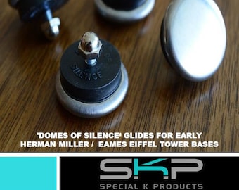 Ensemble de (4) patins SKP « Domes of Silence » pour Eames Herman Miller, base Tour Eiffel/base métallique