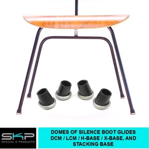 For Eames Herman Miller H-Base, DCM / LCM Angled Rubber Boot Glides Feet Replacement SKP Spare Parts Set of 4 image 1