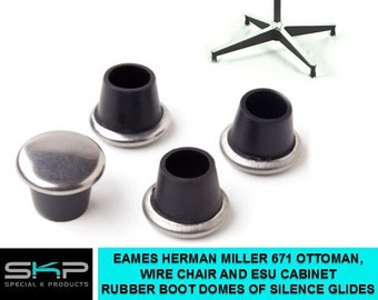 For Eames Herman Miller Lounge Ottoman 671, Wire Chair SKP Glides / ESU Feet Parts Spares rubber boot glides Set of 4