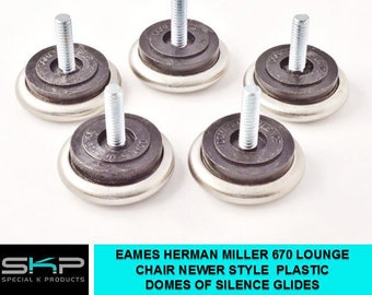 DOMES OF SILENCE GLIDES FOR EAMES HERMAN MILLER 670 LOUNGE CHAIR  FEET PART X 5 