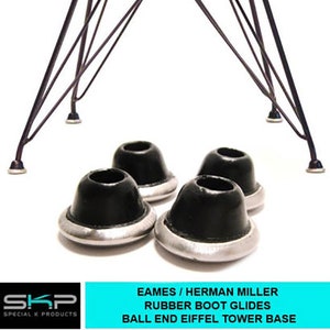 For Eames Herman Miller Rubber DOME Boot Glides for Eiffel Tower Base Replacement Parts SKP Spares Set of 4 image 1