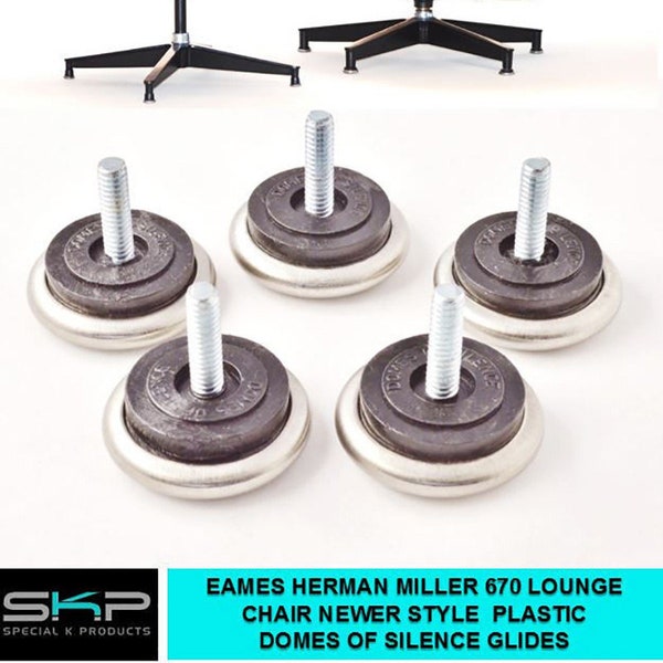 For Eames Herman Miller 670 Lounge Chair Glides Feet Domes of Silence Spare Replacement Part set of 5