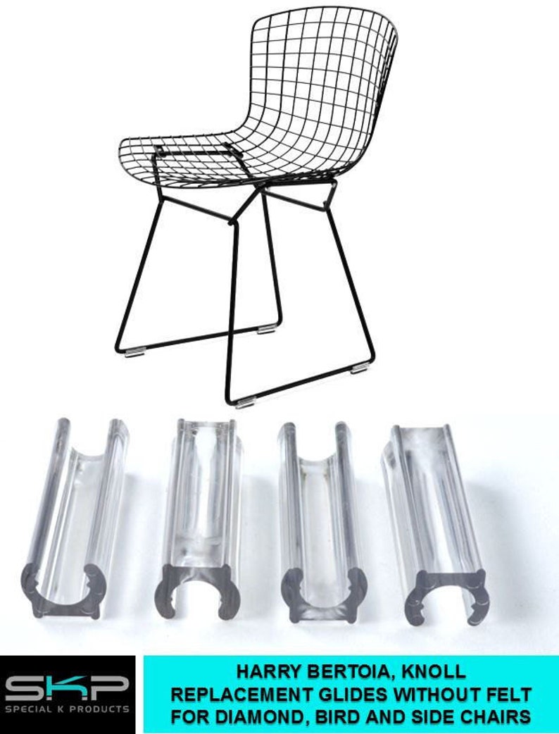 Patins pour chaise/luge Bertoia pour Knoll Diamond, Bird, chaises d'appoint SANS FEUTRE, lot de 4 image 1