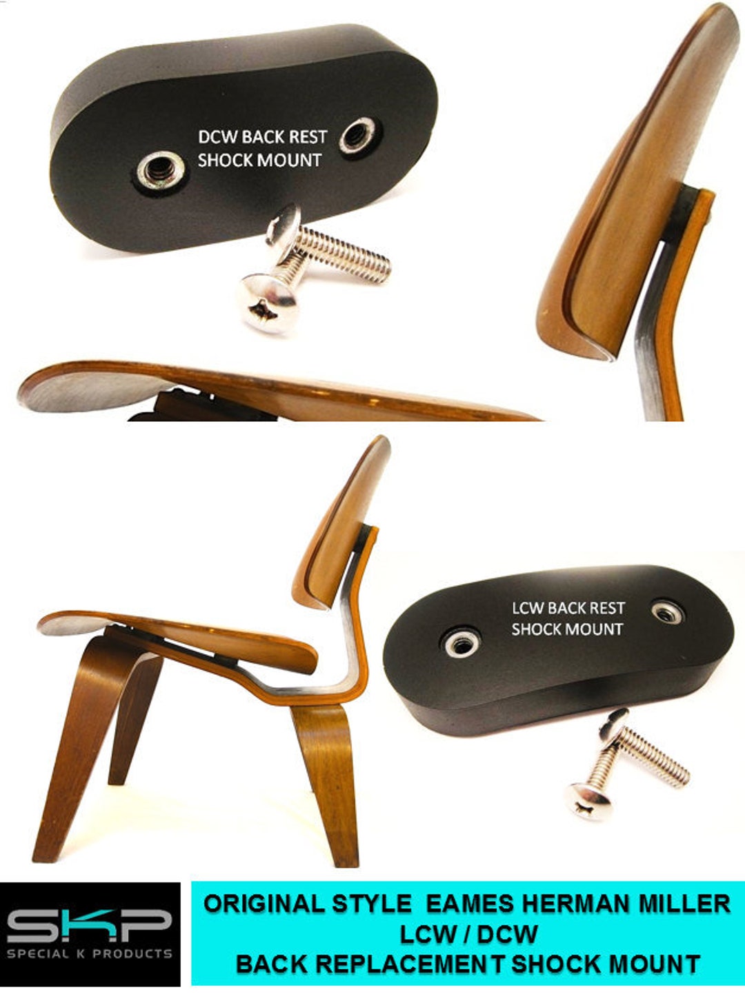 For Eames Herman Miller DCW or LCW Oval Style SKP Backrest