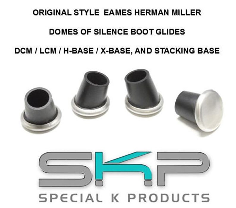 For Eames Herman Miller H-Base, DCM / LCM Angled Rubber Boot Glides Feet Replacement SKP Spare Parts Set of 4 image 2