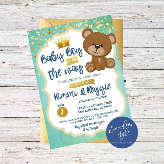 teddy bear prince baby shower