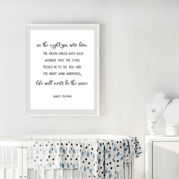 On the Night You Were Born Nursery decor sign template | Etsy