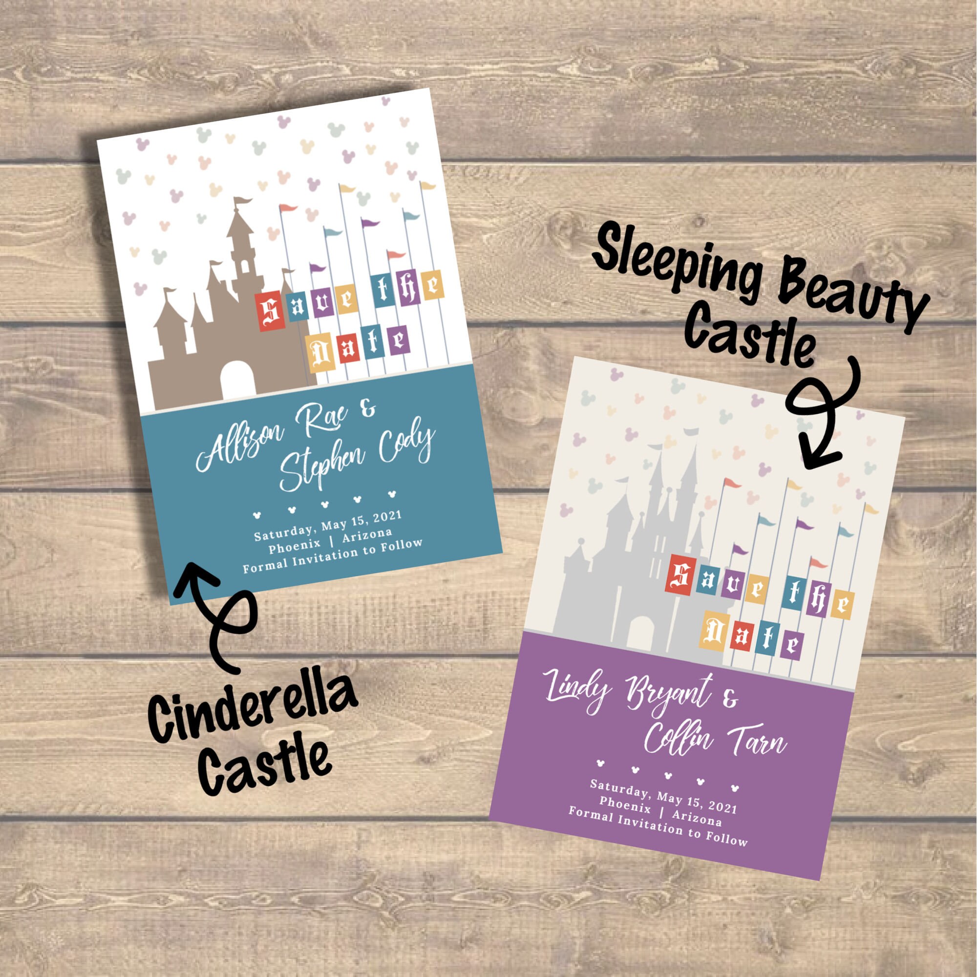 Disney Save the Date Einladung Hochzeit Disneyland Etsy