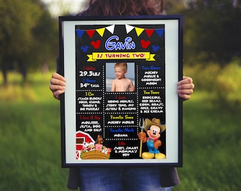 Llave de micrófono Farmhouse Milestone Sign / 8x10, 11x14, 16x20, ratón, estadísticas de cumpleaños, póster, primero, segundo, tercero, imprimible, digital, DIY