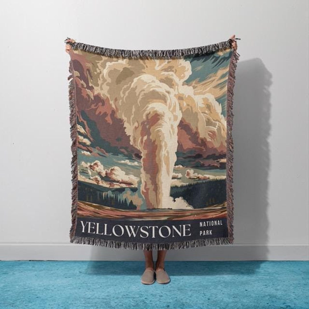 Yellowstone Designs Yellowstone National Park Woven Blanket: Camper Home Decor - Etsy