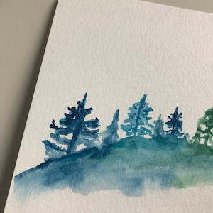 Little Watercolor Tree Landscape