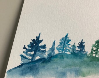 Little Watercolor Tree Landscape