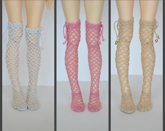 Knitted high socks (16 colors)  for minifee, slim Msd, 1/4 bjd doll.(For people 14+)