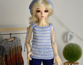 Häkeloberteil und Stirnband für Minifee, schlanke msd 1/4 BJD. (Für Personen ab 14 Jahren)