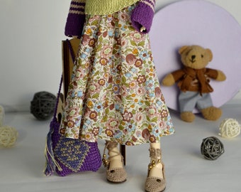 Long skirt for minifee, slim msd, 1/4 bjd doll. (For people 14+)