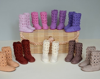 Knitted  boots (15 colors) for Minifee, MSD, BJD 1/4. (For people 14+)