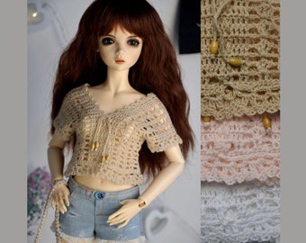 Crochet top for MSD (42-45 cm), 1/4 bjd doll.