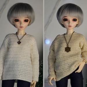 Crocheted sweater-tunic for girls and boys  minifee, slim msd 1/4 BJD doll. (For people 14+)