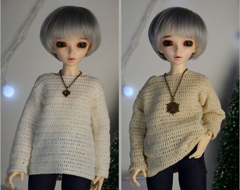 Crocheted sweater-tunic for girls and boys  minifee, slim msd 1/4 BJD doll. (For people 14+)