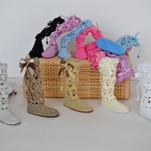 Knitted  boots for Minifee, MSD, BJD 1/4.(For people 14+)