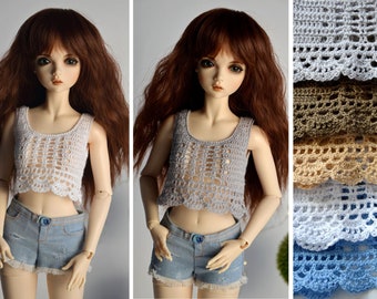Crochet top for MSD (42-45 cm), 1/4 bjd doll.