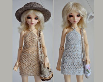 Gehäkeltes Kleid für Minifee, schlanke MSD 1/4 BJD-Puppe. (Für Personen ab 14 Jahren)